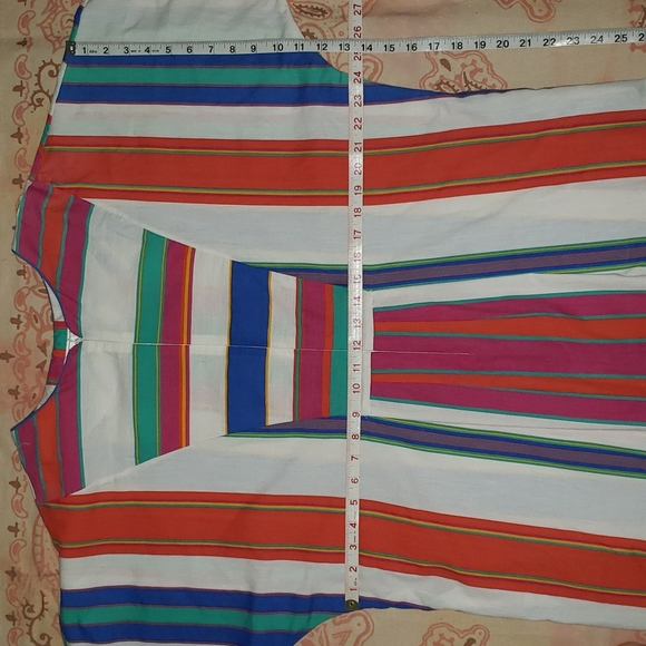 Vintage Christian Dior House Dress Colorful Stripe - Picture 13 of 15